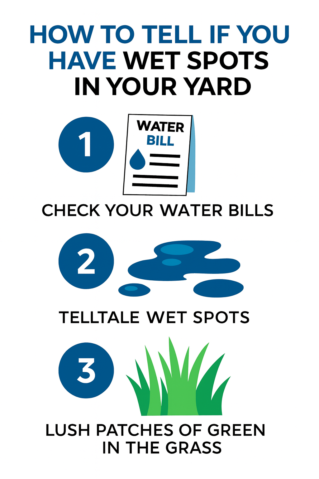 how to tell if you have wet spots in your yard